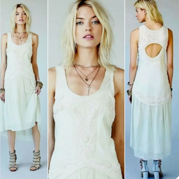 Free People Under The Sea Embellished Dress Beaded Size SP Retail $350 - Picture 3 of 11
